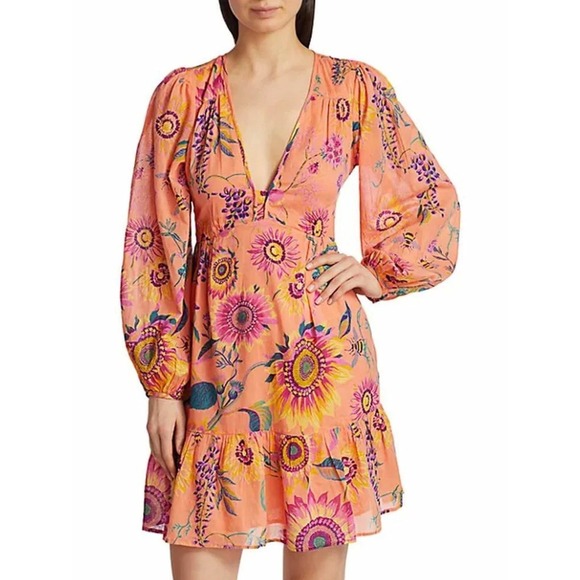 Banjanan Dresses & Skirts - Anthropologie Banjanan Sunflower Fall Cotton Long Sleeve‎ Dress (Size M, EUC)